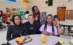 Hil Harper and Clark Students
